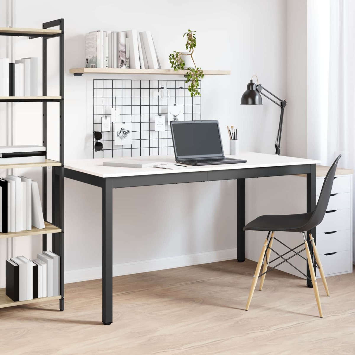 vidaXL Τραπεζαρία Λευκό 140 x 80 x 75 cm Στερεά ξυλεία πεύκου