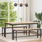 vidaXL Τραπεζαρία Φυσικό 150 x 90 x 75 cm Στερεά ξυλεία πεύκου