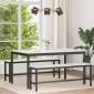 vidaXL Τραπεζαρία Λευκό 150 x 90 x 75 cm Στερεά ξυλεία πεύκου