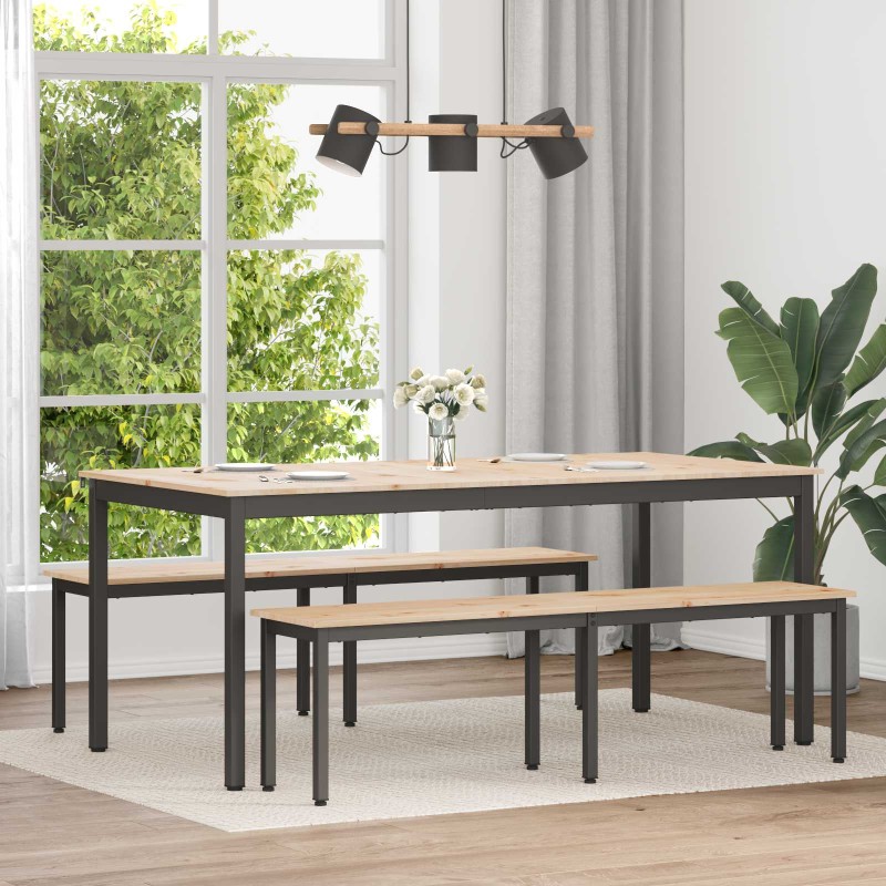 vidaXL Τραπεζαρία Φυσικό 180 x 90 x 75 cm Στερεά ξυλεία πεύκου