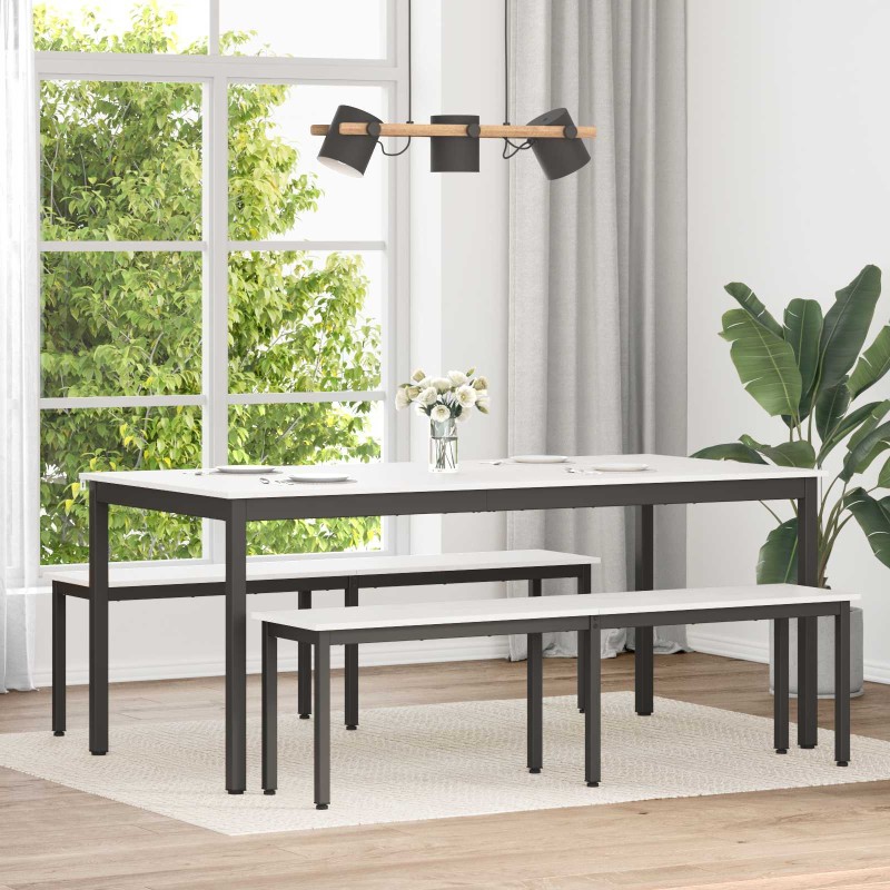 vidaXL Τραπεζαρία Λευκό 180 x 90 x 75 cm Στερεά ξυλεία πεύκου