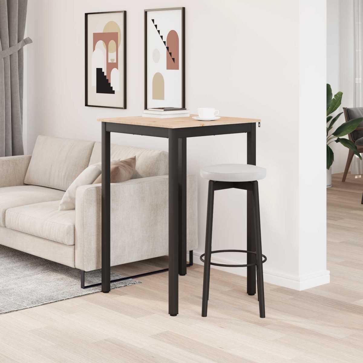 vidaXL Τραπέζι μπαρ Φυσικό 70 x 70 x 105 εκ. Στερεά ξυλεία πεύκου