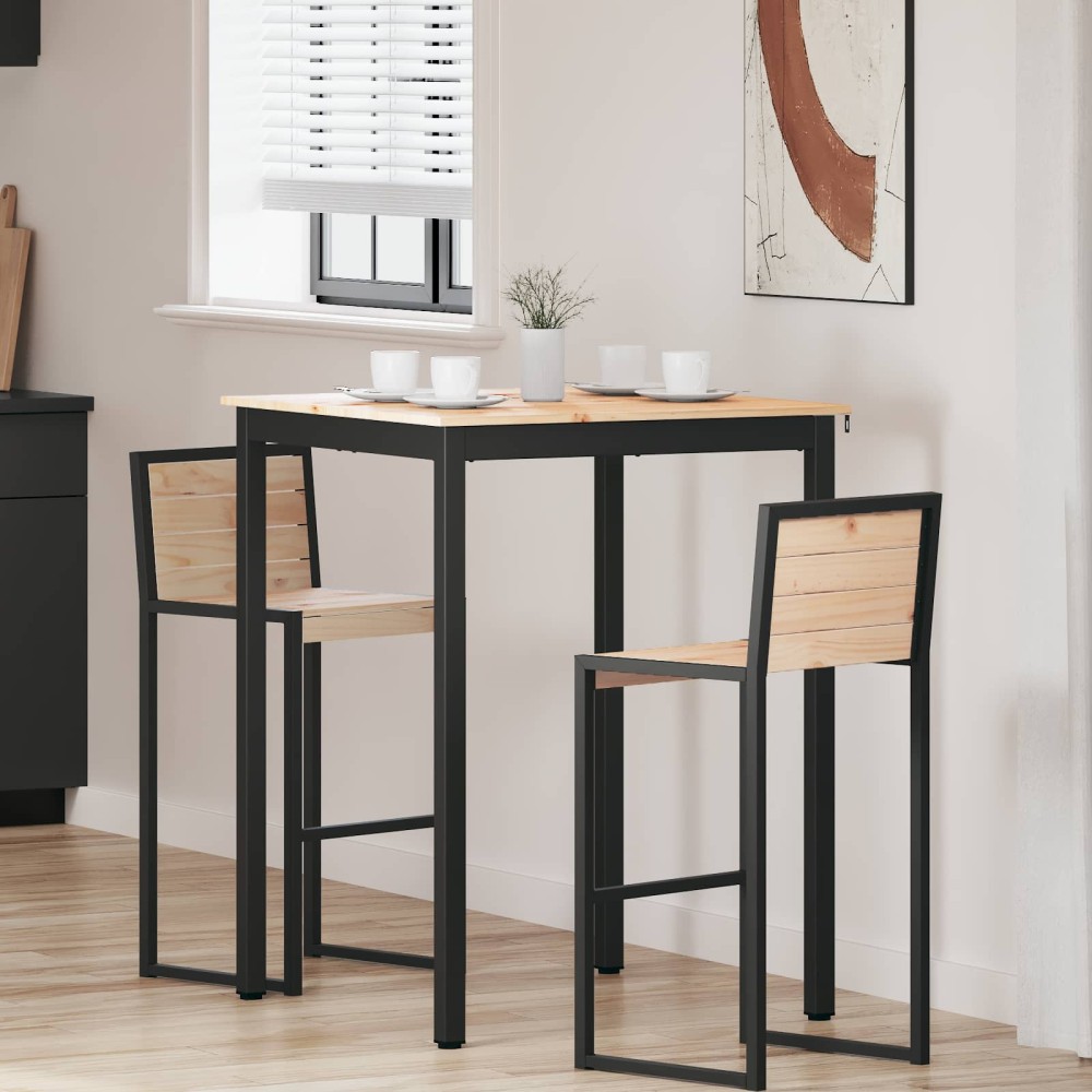 vidaXL Τραπέζι μπαρ Φυσικό 80 x 80 x 105 εκ. Στερεά ξυλεία πεύκου