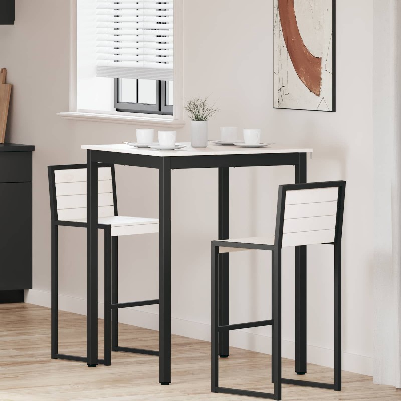 vidaXL Τραπέζι μπαρ Λευκό 80 x 80 x 105 εκ. Στερεά ξυλεία πεύκου