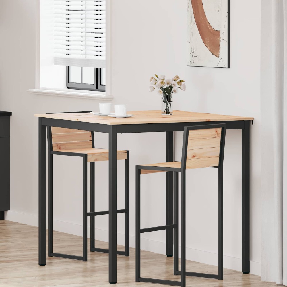 vidaXL Τραπέζι μπαρ Φυσικό 110 x 110 x 105 εκ. Στερεά ξυλεία πεύκου