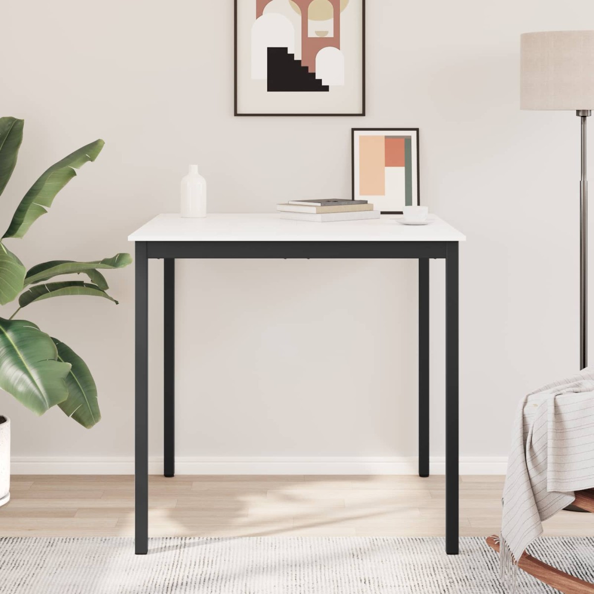 vidaXL Τραπέζι μπαρ Λευκό 110 x 110 x 105 εκ. Στερεά ξυλεία πεύκου