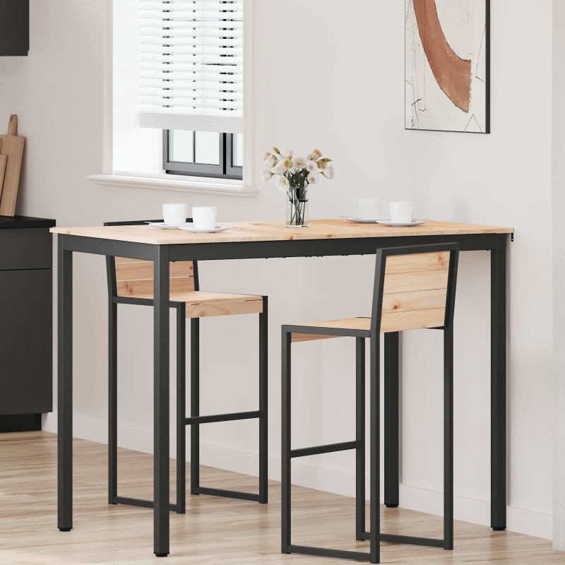 vidaXL Τραπέζι μπαρ Φυσικό 140 x 80 x 105 εκ. Στερεά ξυλεία πεύκου