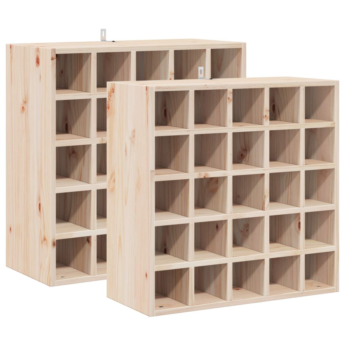 vidaXL Ράφι Κρασιού 2 τεμ. Φυσικό 56 x 25 x 56 cm Στερεά ξυλεία πεύκου