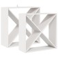 vidaXL Ράφι Κρασιού 2 τεμ. Λευκό 62 x 25 x 62 cm Στερεά ξυλεία πεύκου