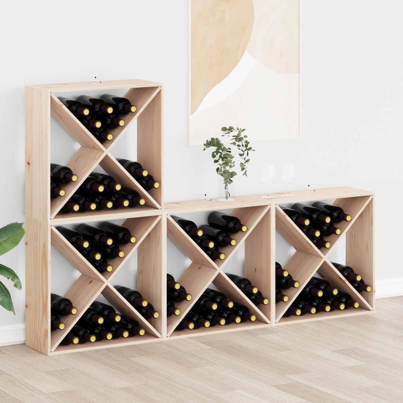 vidaXL Ράφι Κρασιού 4 τεμ. Φυσικό 62 x 25 x 62 cm Στερεά ξυλεία πεύκου