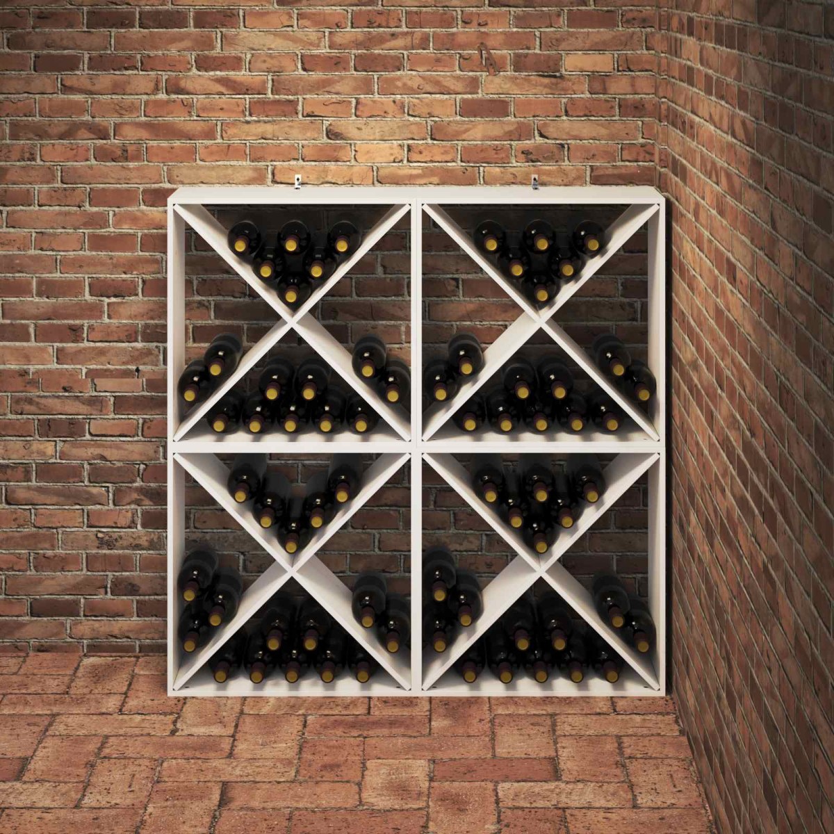 vidaXL Ράφι Κρασιού 4 τεμ. Λευκό 62 x 25 x 62 cm Στερεά ξυλεία πεύκου
