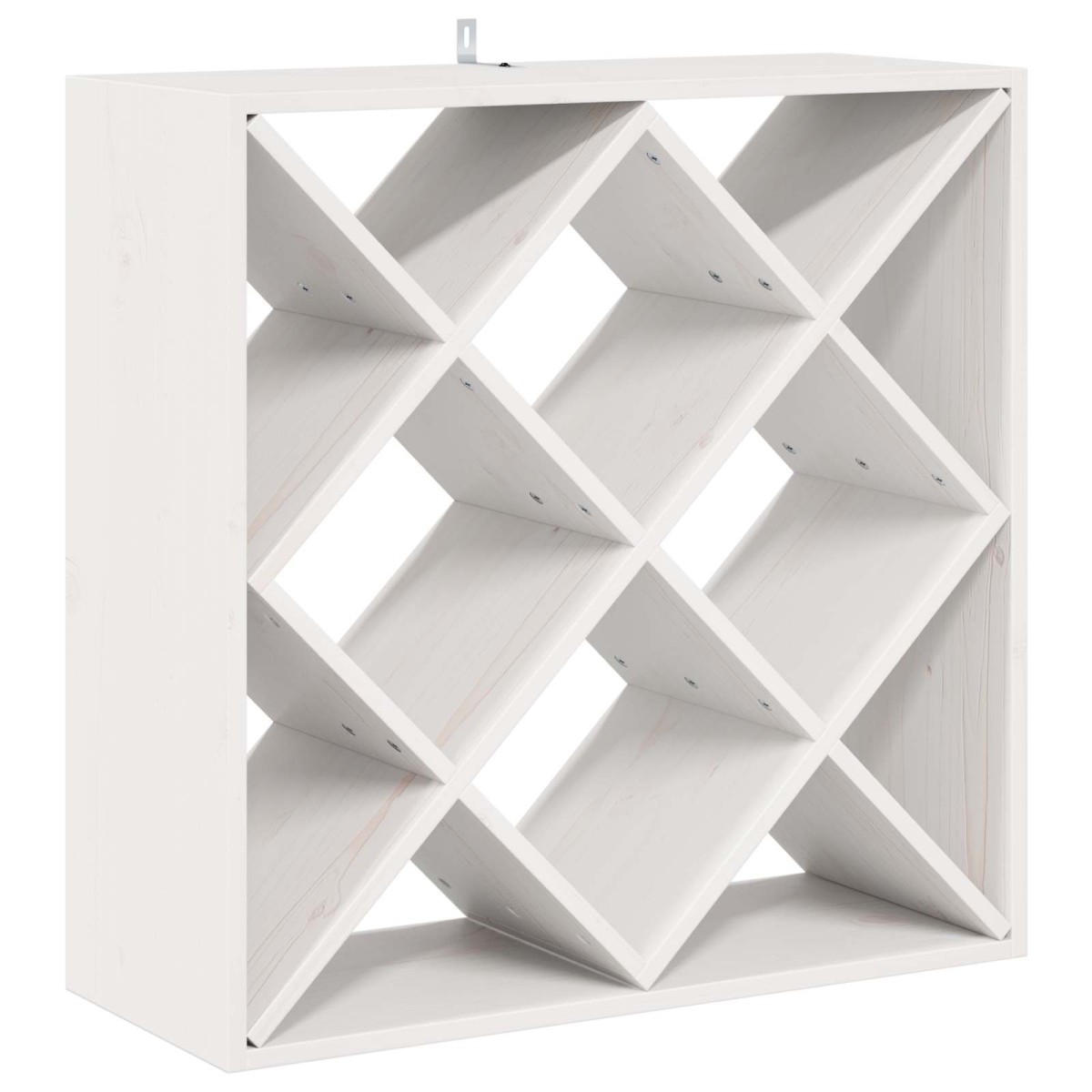 vidaXL Ράφι Κρασιού 2 τεμ. Λευκό 62 x 25 x 62 cm Στερεά ξυλεία πεύκου