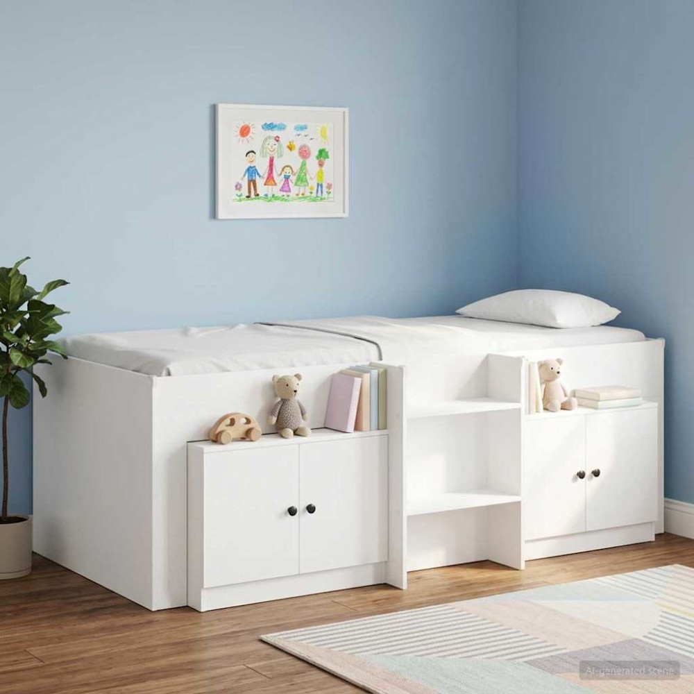vidaXL Ντουλάπα Αποθήκευσης για Κρεβάτι σε Loft 2 τμχ. Λευκό