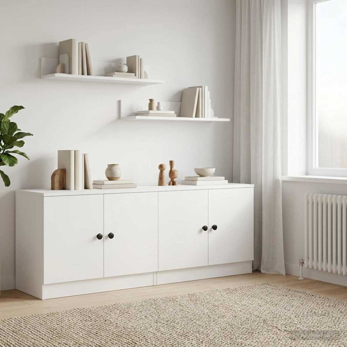 vidaXL Ντουλάπα Αποθήκευσης για Κρεβάτι σε Loft 2 τμχ. Λευκό