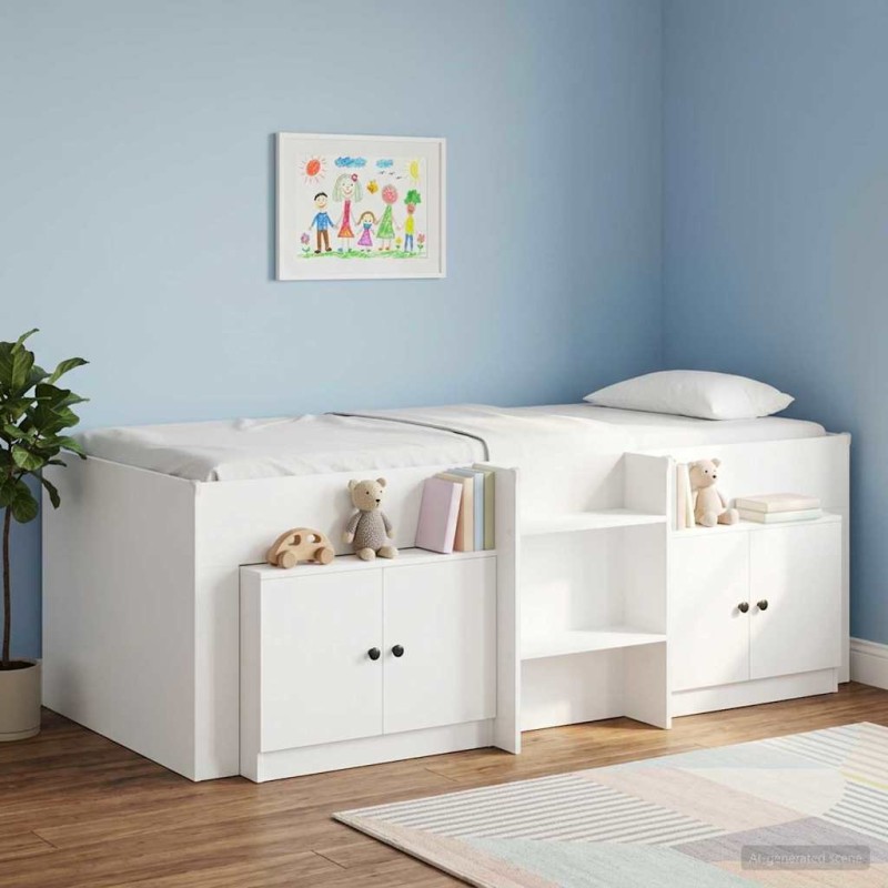 vidaXL Ντουλάπα Αποθήκευσης για Κρεβάτι σε Loft 2 τμχ. Λευκό