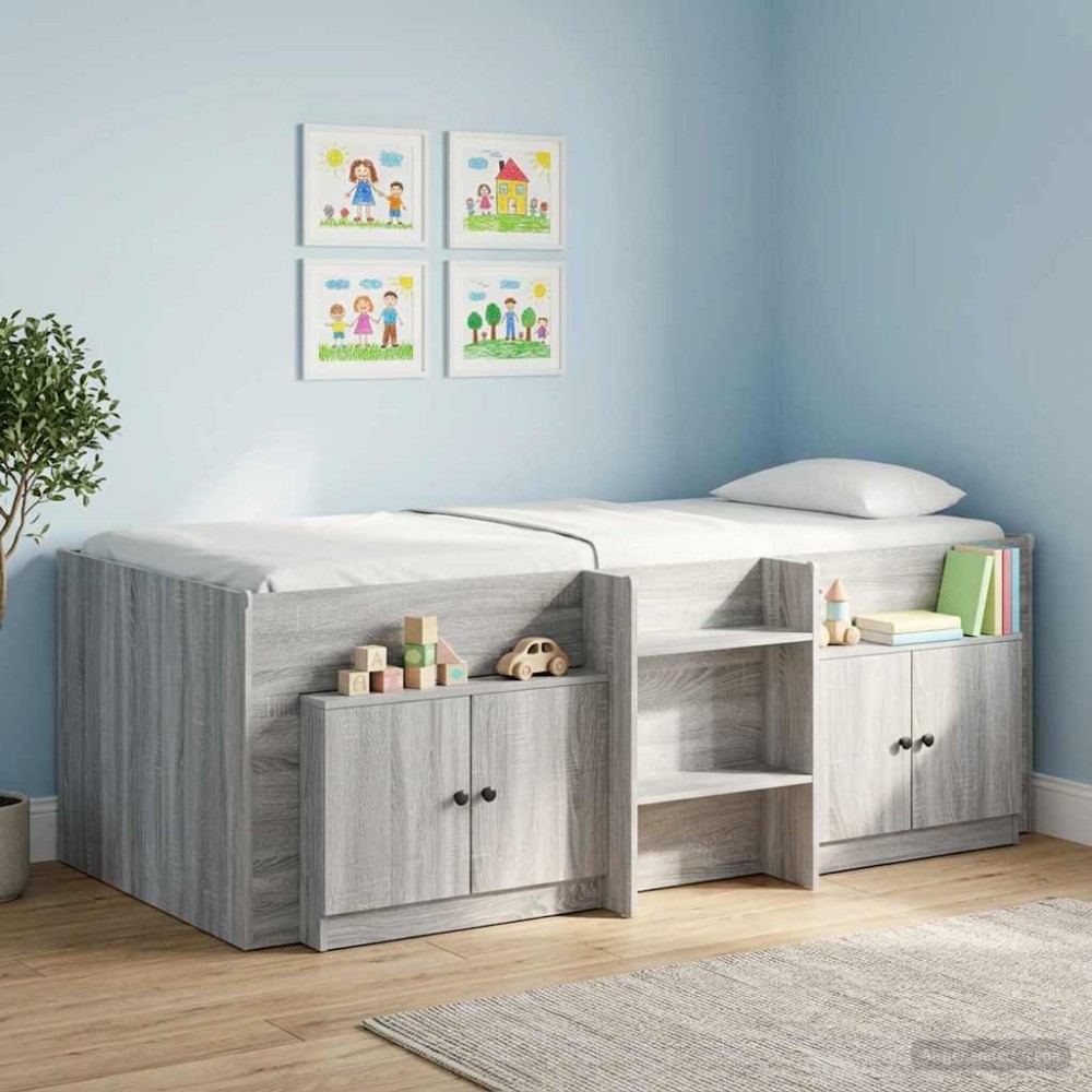 vidaXL Ντουλάπα Αποθήκευσης για Κρεβάτι σε Loft 2 τεμ. Γκρι Sonoma