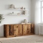 vidaXL Ντουλάπα Αποθήκευσης για Κρεβάτι σε Loft 2 τμχ. Παλαιωμένο ξύλο
