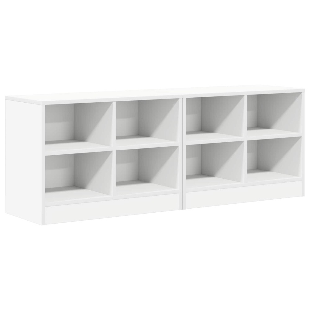 vidaXL Ντουλάπι κρεβατιού με ράφι 2 τμχ. Λευκό 66 x 33 x 48 εκ.