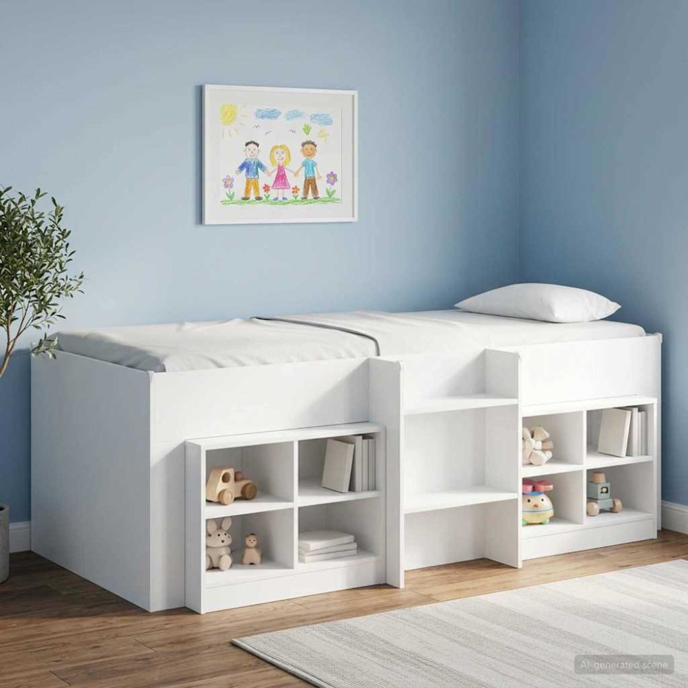 vidaXL Ντουλάπι κρεβατιού με ράφι 2 τμχ. Λευκό 66 x 33 x 48 εκ.