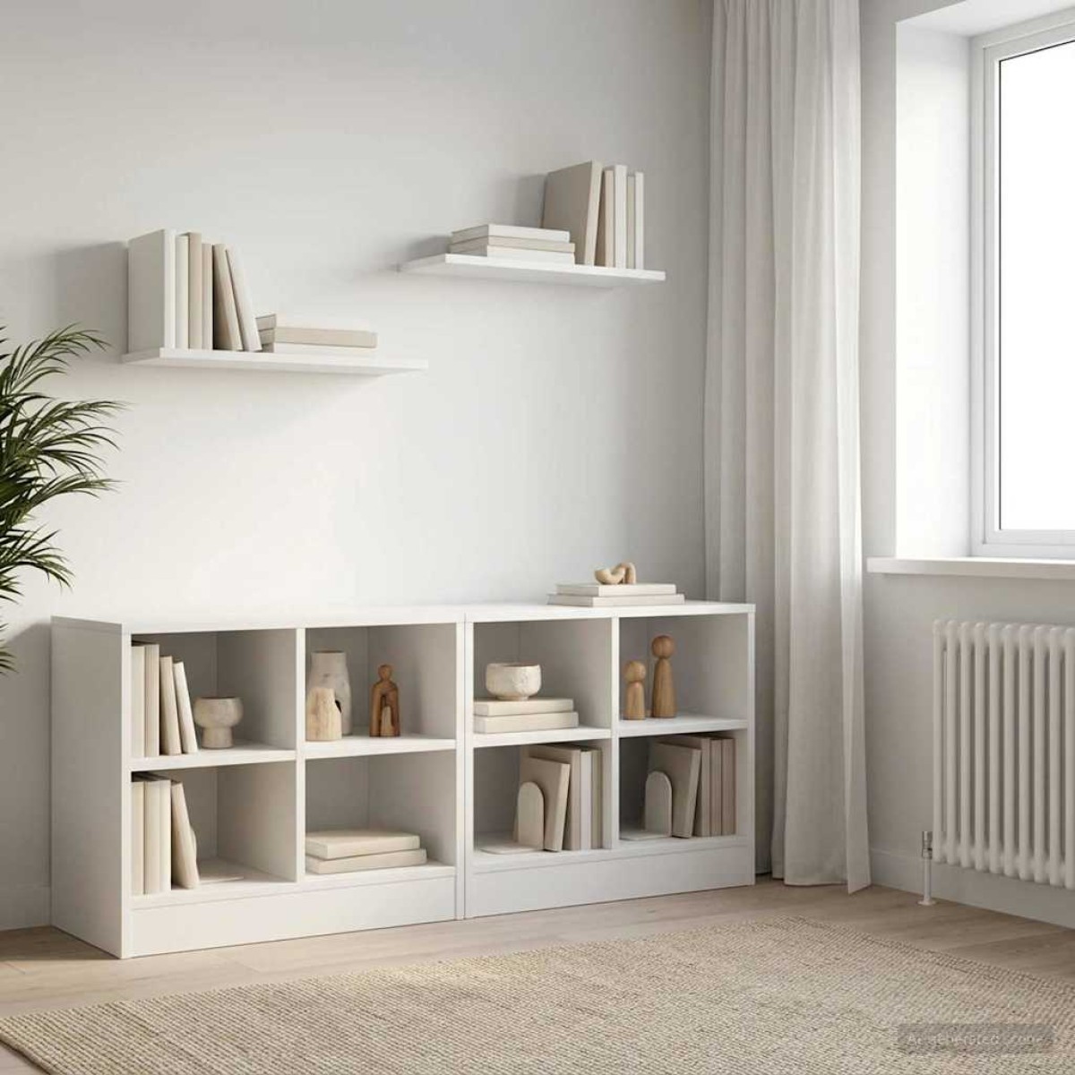 vidaXL Ντουλάπι κρεβατιού με ράφι 2 τμχ. Λευκό 66 x 33 x 48 εκ.
