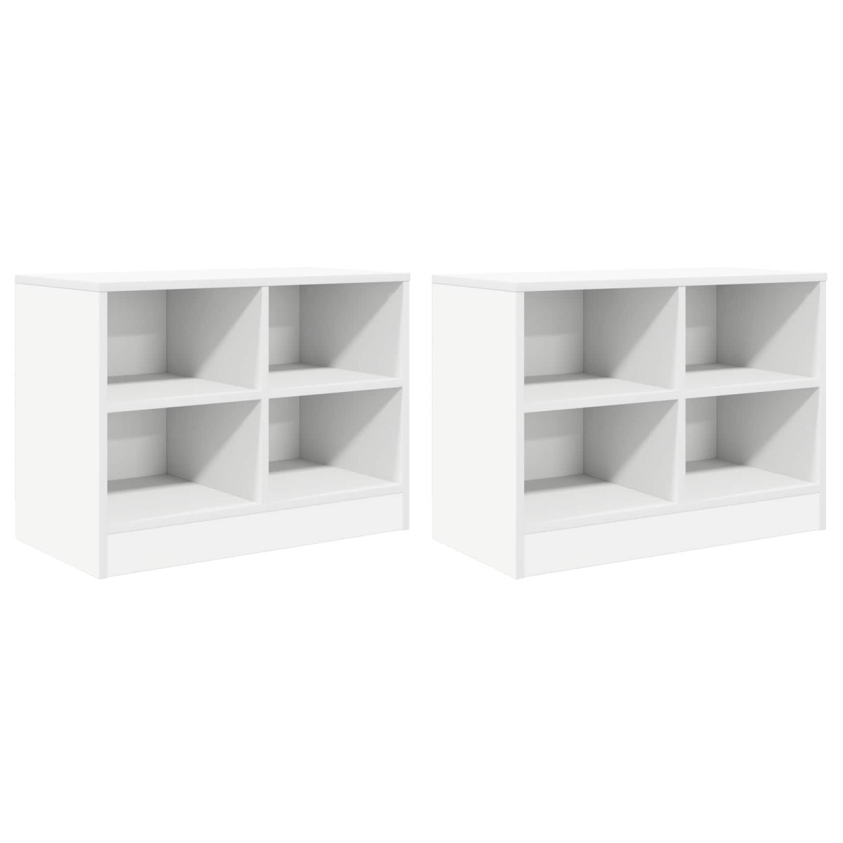 vidaXL Ντουλάπι κρεβατιού με ράφι 2 τμχ. Λευκό 66 x 33 x 48 εκ.