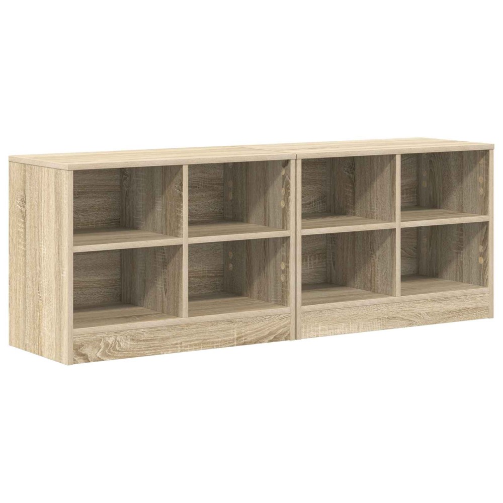 vidaXL Ντουλάπι κρεβατιού με ράφι 2 τμχ. Sonoma Δρυς 66 x 33 x 48 εκ.