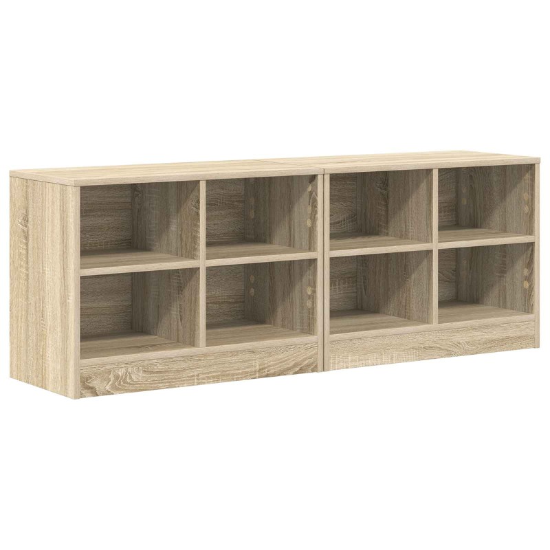 vidaXL Ντουλάπι κρεβατιού με ράφι 2 τμχ. Sonoma Δρυς 66 x 33 x 48 εκ.