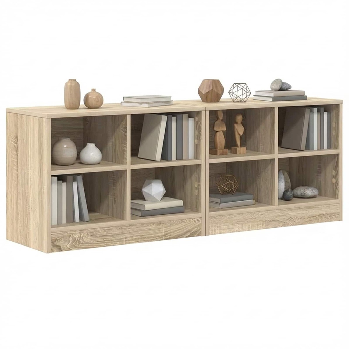vidaXL Ντουλάπι κρεβατιού με ράφι 2 τμχ. Sonoma Δρυς 66 x 33 x 48 εκ.