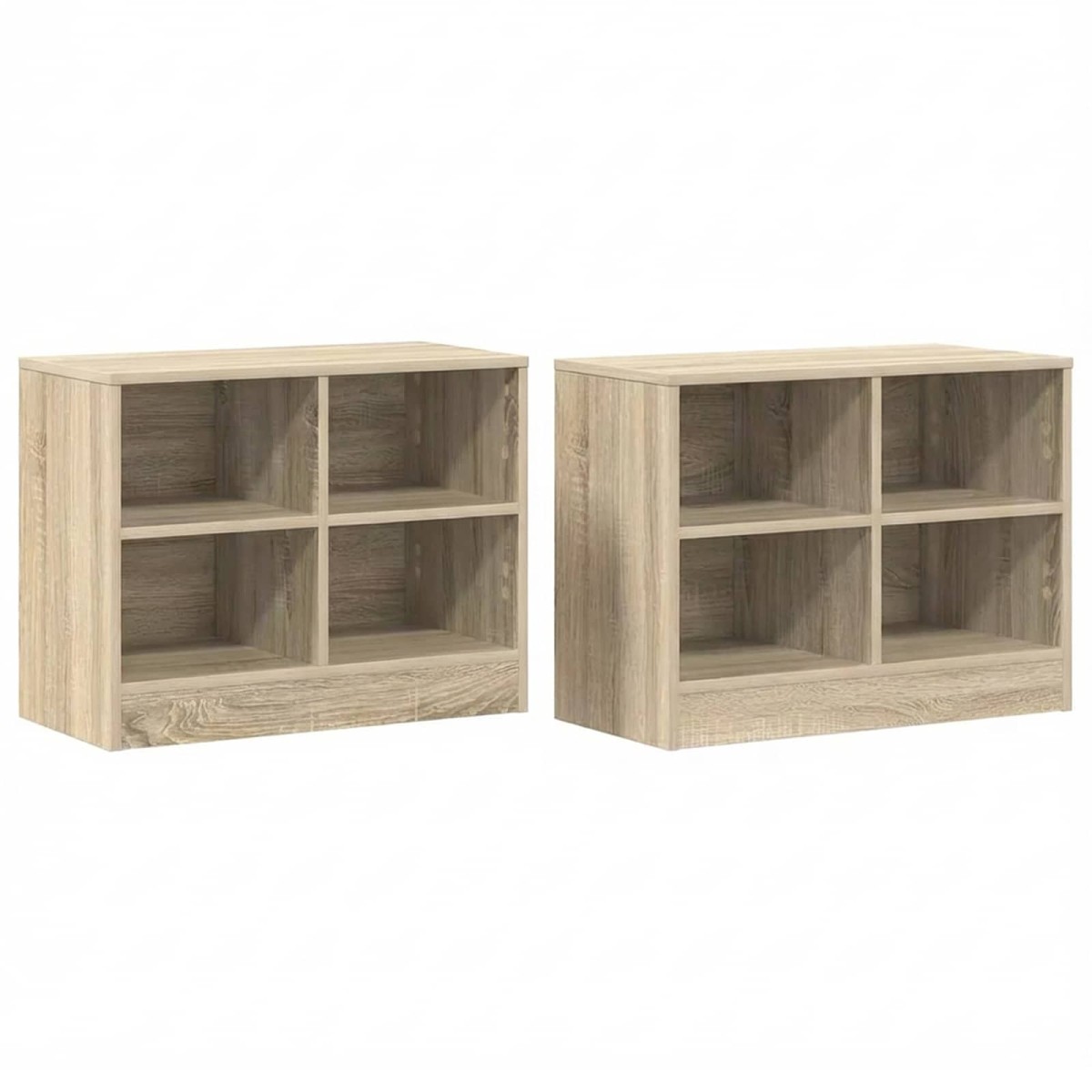 vidaXL Ντουλάπι κρεβατιού με ράφι 2 τμχ. Sonoma Δρυς 66 x 33 x 48 εκ.