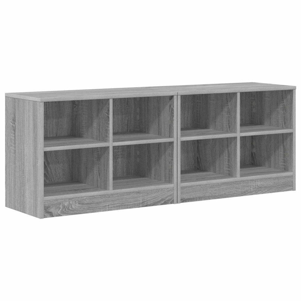 vidaXL Ντουλάπι κρεβατιού με ράφι 2 τμχ. Γκρι Sonoma 66 x 33 x 48 εκ.