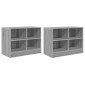 vidaXL Ντουλάπι κρεβατιού με ράφι 2 τμχ. Γκρι Sonoma 66 x 33 x 48 εκ.