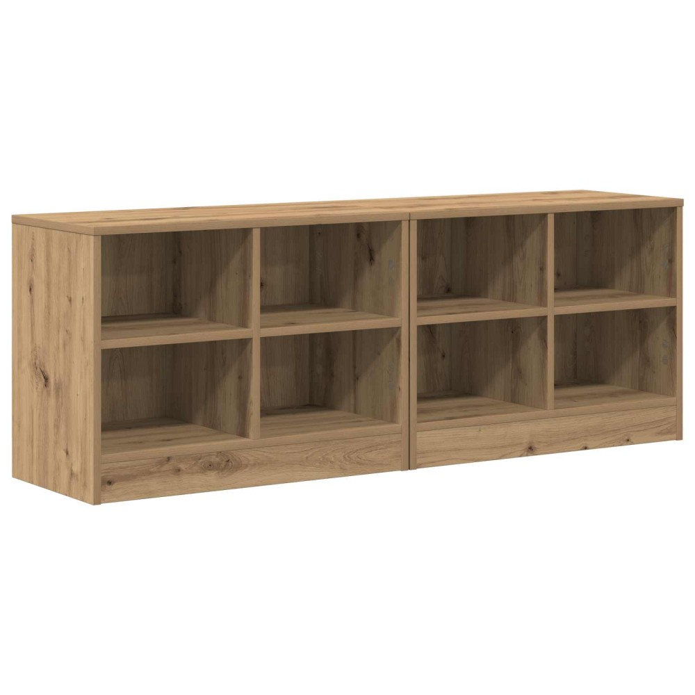 vidaXL Ντουλάπι κρεβατιού με ράφι 2 τμχ. Artisan Δρυς 66 x 33 x 48 εκ.