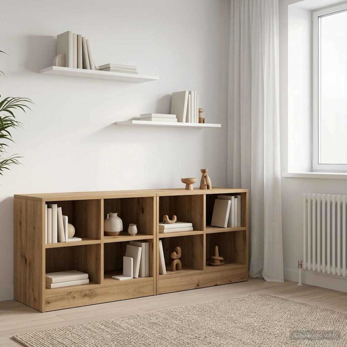 vidaXL Ντουλάπι κρεβατιού με ράφι 2 τμχ. Artisan Δρυς 66 x 33 x 48 εκ.