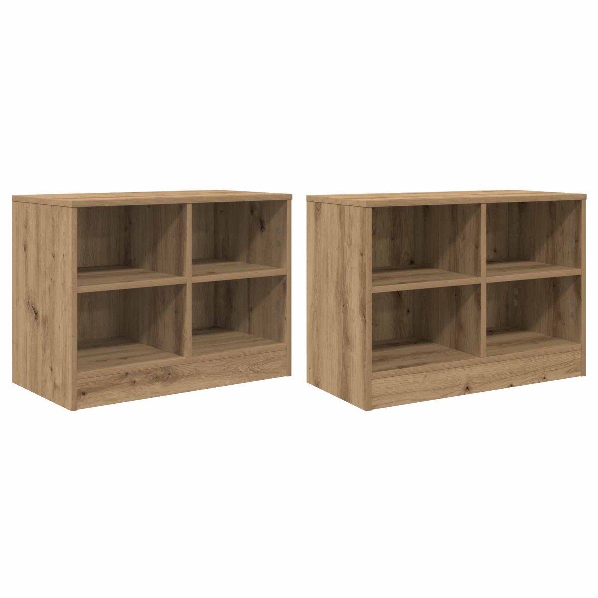 vidaXL Ντουλάπι κρεβατιού με ράφι 2 τμχ. Artisan Δρυς 66 x 33 x 48 εκ.