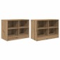 vidaXL Ντουλάπι κρεβατιού με ράφι 2 τμχ. Artisan Δρυς 66 x 33 x 48 εκ.