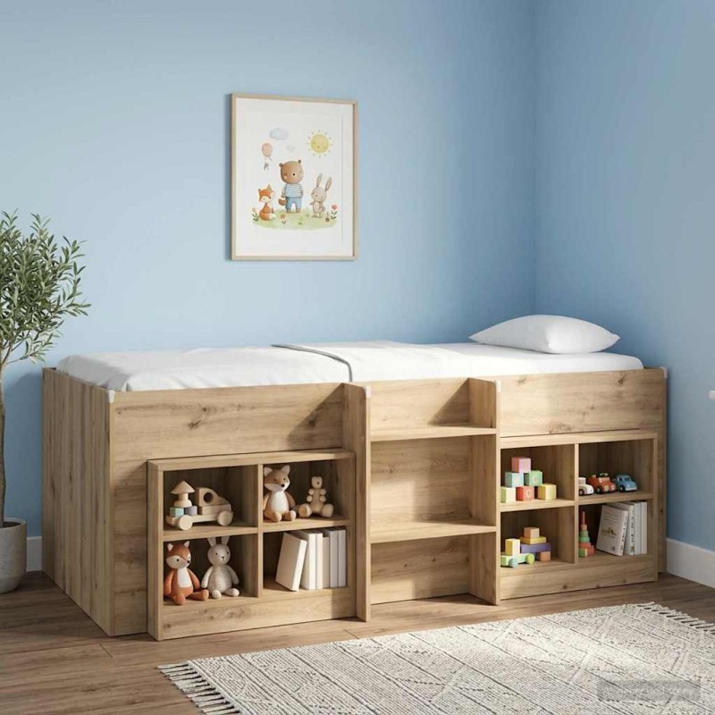 vidaXL Ντουλάπι κρεβατιού με ράφι 2 τμχ. Artisan Δρυς 66 x 33 x 48 εκ.