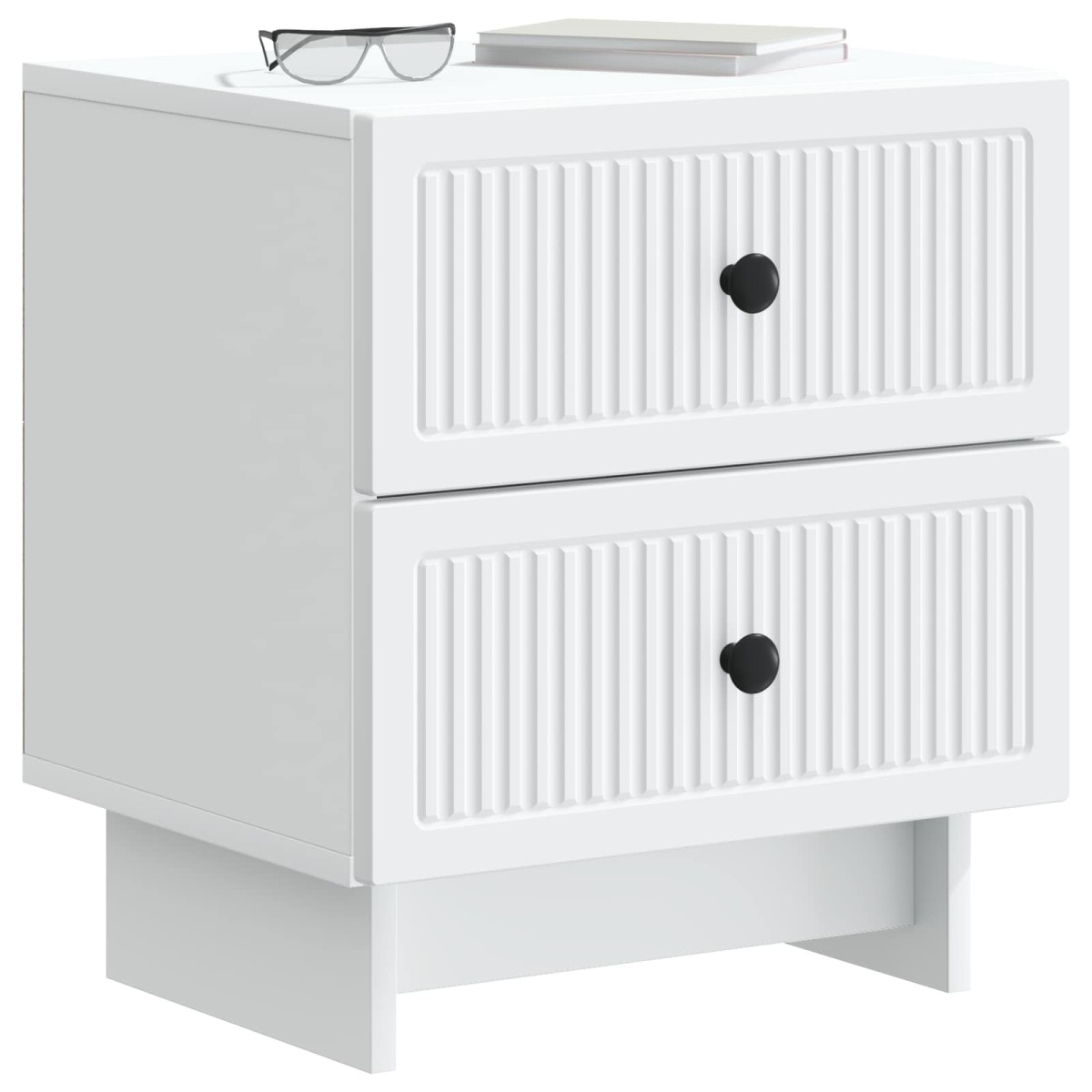 vidaXL Κομοδίνο Λευκό 43 x 34,5 x 47,5 εκ Επεξεργασμένο Ξύλο