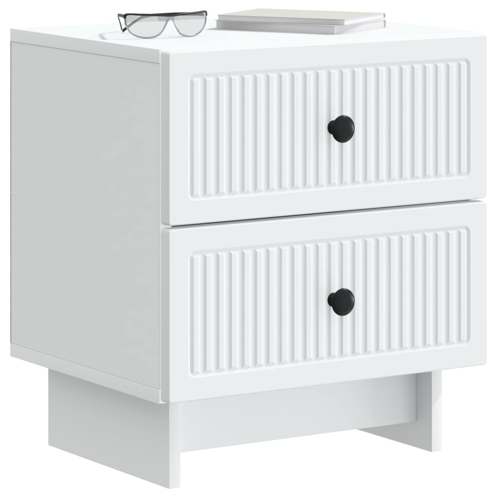 vidaXL Κομοδίνο 2 τμχ. Λευκό 43 x 34,5 x 47,5 εκ Επεξεργασμένο Ξύλο