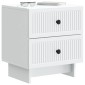 vidaXL Κομοδίνο 2 τμχ. Λευκό 43 x 34,5 x 47,5 εκ Επεξεργασμένο Ξύλο