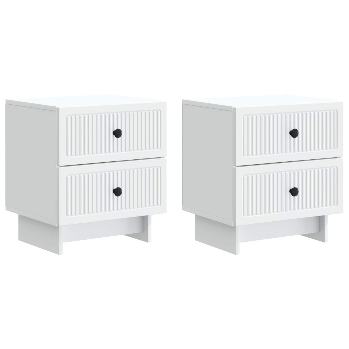 vidaXL Κομοδίνο 2 τμχ. Λευκό 43 x 34,5 x 47,5 εκ Επεξεργασμένο Ξύλο