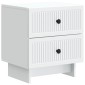 vidaXL Κομοδίνο 2 τμχ. Λευκό 43 x 34,5 x 47,5 εκ Επεξεργασμένο Ξύλο