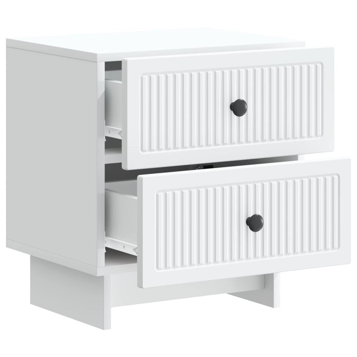 vidaXL Κομοδίνο 2 τμχ. Λευκό 43 x 34,5 x 47,5 εκ Επεξεργασμένο Ξύλο