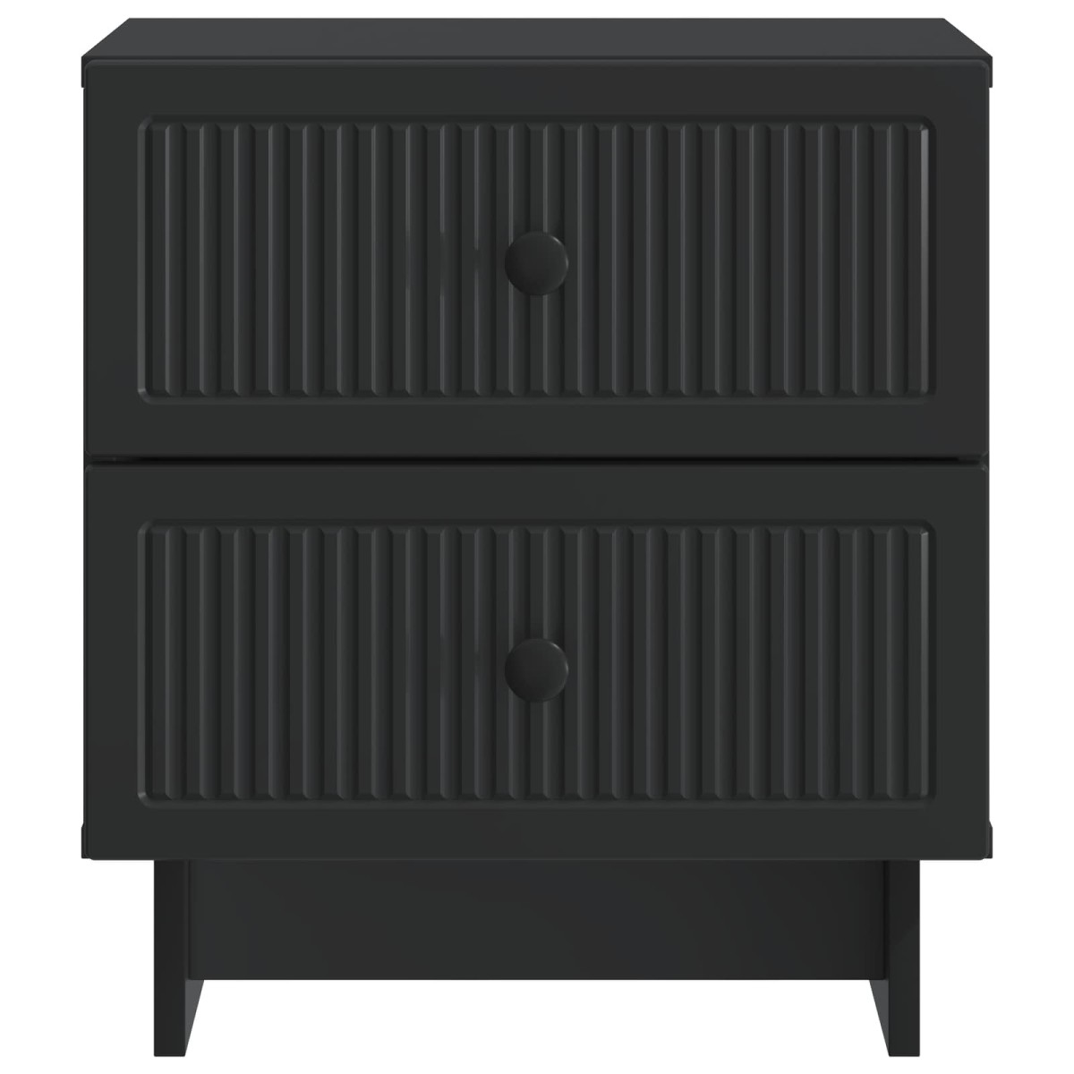 vidaXL Κομοδίνο 2 τμχ. Μαύρο 43 x 34,5 x 47,5 εκ Επεξεργασμένο Ξύλο