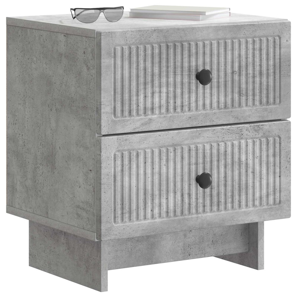 vidaXL Κομοδίνο 2 τμχ. Γκρι Σκυροδέματος 43 x 34,5 x 47,5 εκ