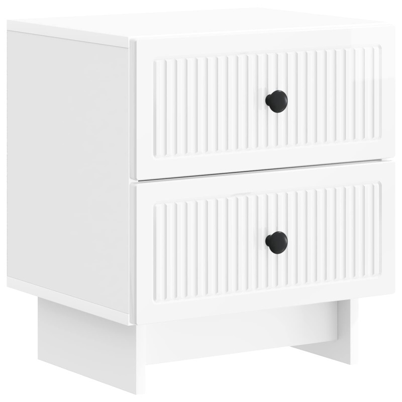 vidaXL Κομοδίνο με συρτάρι Γυαλιστερό Λευκό 43 x 34,5 x 47,5 εκ