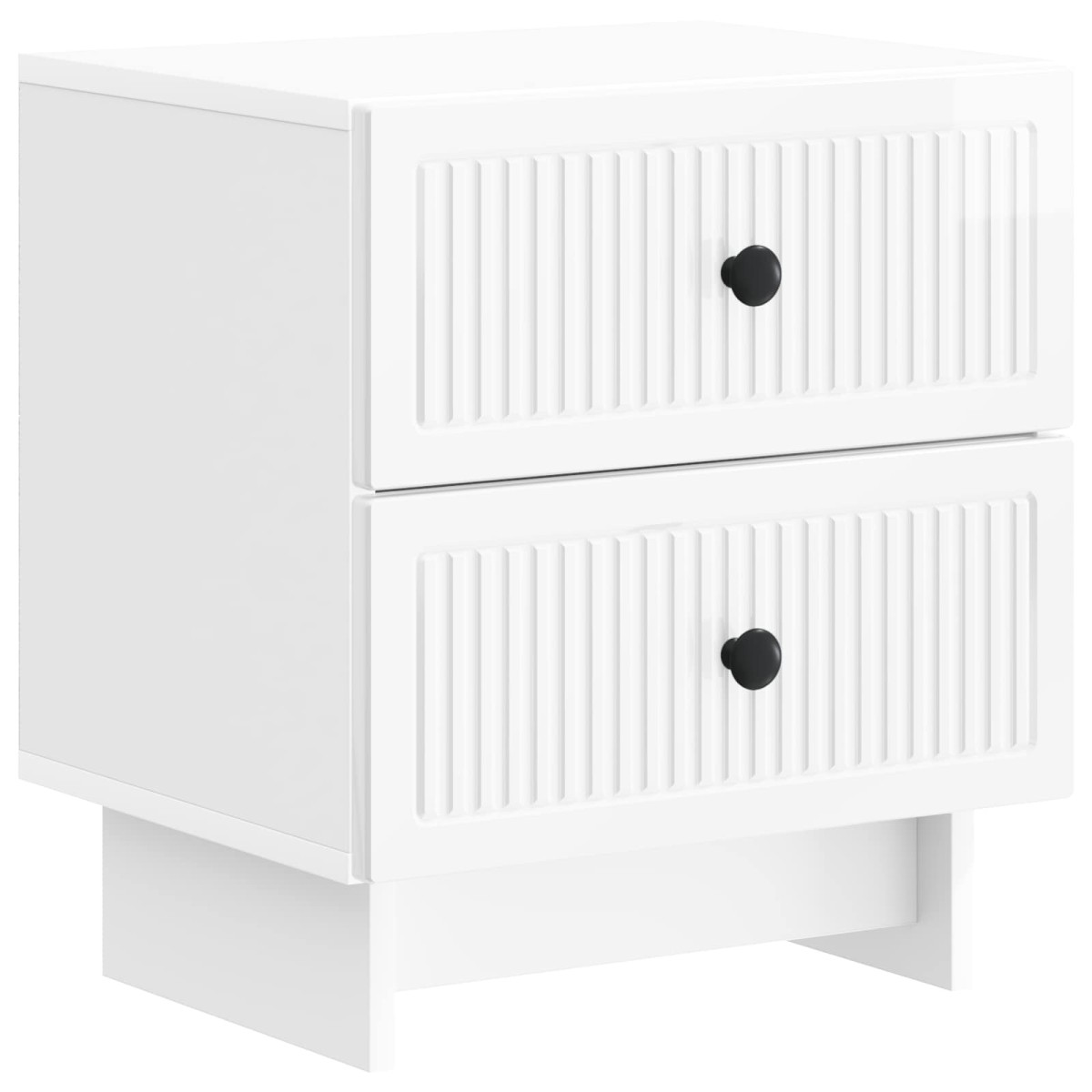 vidaXL Κομοδίνο 2 τμχ. Γυαλιστερό Λευκό 43 x 34,5 x 47,5 εκ