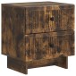 vidaXL Κομοδίνο 2 τμχ. Καπνισμένο Ξύλο Δρυός 43 x 34,5 x 47,5 εκ
