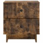 vidaXL Κομοδίνο 2 τμχ. Καπνισμένο Ξύλο Δρυός 43 x 34,5 x 47,5 εκ