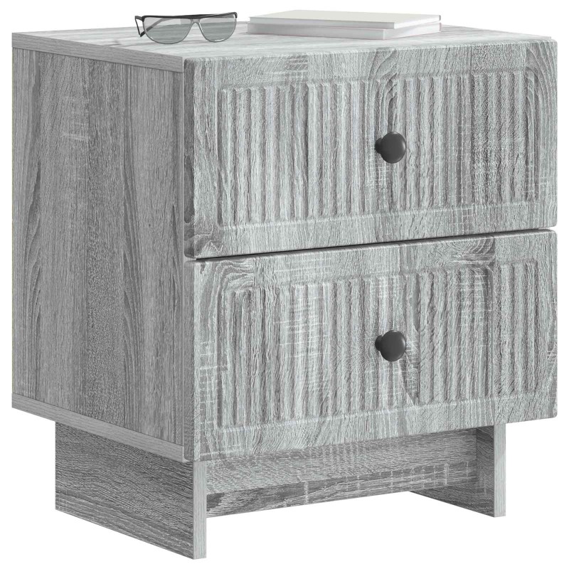 vidaXL Κομοδίνο 2 τμχ. Γκρι Sonoma 43 x 34,5 x 47,5 εκ