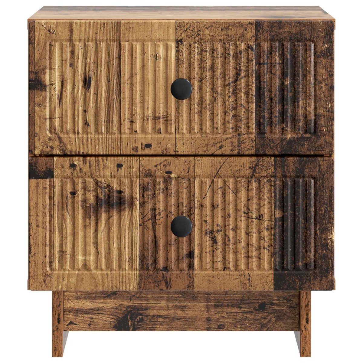 vidaXL Κομοδίνο 2 τμχ. Παλαιωμένο ξύλο 43 x 34,5 x 47,5 εκ